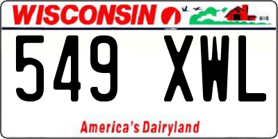 WI license plate 549XWL
