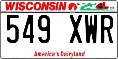 WI license plate 549XWR