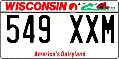 WI license plate 549XXM