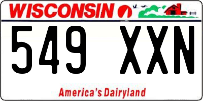 WI license plate 549XXN