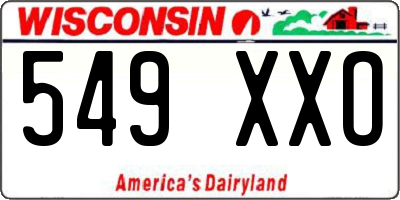WI license plate 549XXO