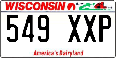 WI license plate 549XXP