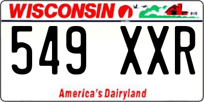 WI license plate 549XXR