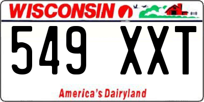 WI license plate 549XXT