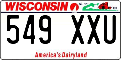 WI license plate 549XXU