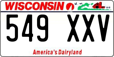 WI license plate 549XXV