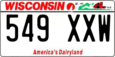 WI license plate 549XXW