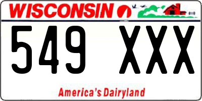 WI license plate 549XXX