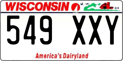 WI license plate 549XXY