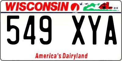 WI license plate 549XYA