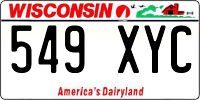 WI license plate 549XYC