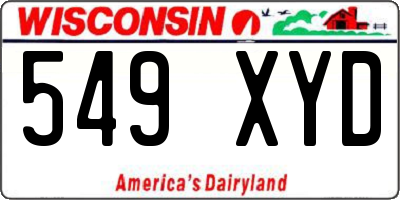 WI license plate 549XYD