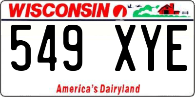 WI license plate 549XYE