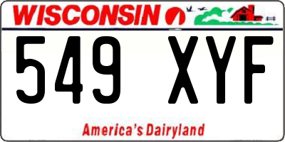 WI license plate 549XYF