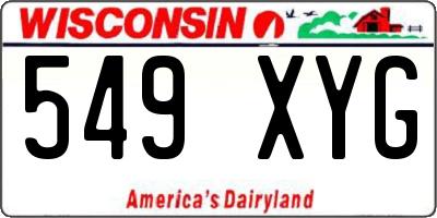 WI license plate 549XYG