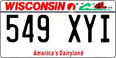 WI license plate 549XYI