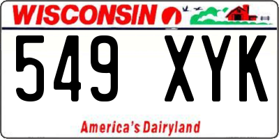 WI license plate 549XYK