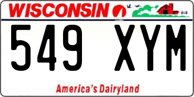 WI license plate 549XYM