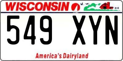 WI license plate 549XYN