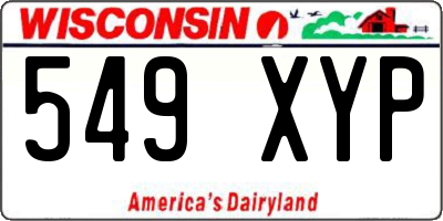 WI license plate 549XYP