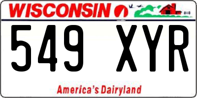 WI license plate 549XYR