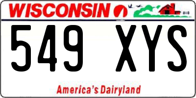 WI license plate 549XYS