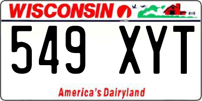 WI license plate 549XYT