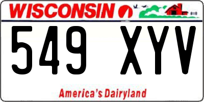 WI license plate 549XYV