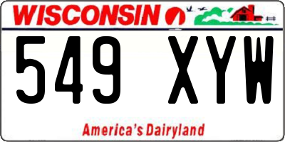 WI license plate 549XYW