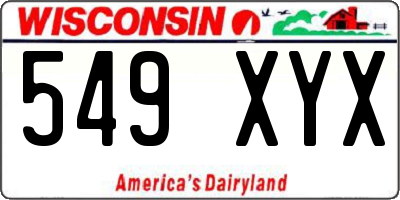 WI license plate 549XYX