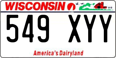 WI license plate 549XYY