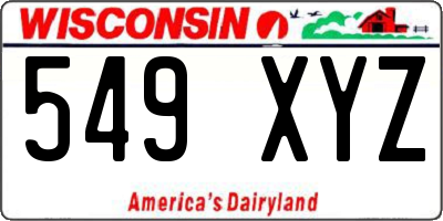 WI license plate 549XYZ