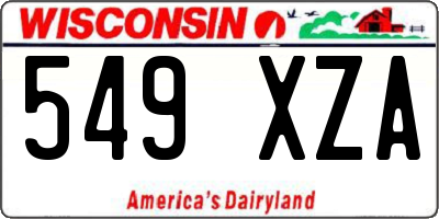 WI license plate 549XZA