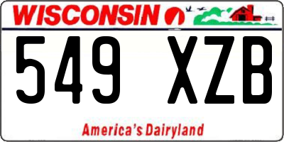 WI license plate 549XZB