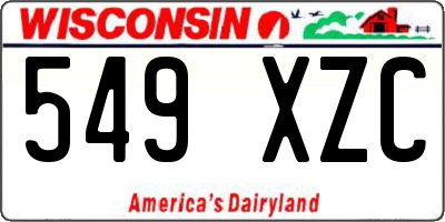 WI license plate 549XZC