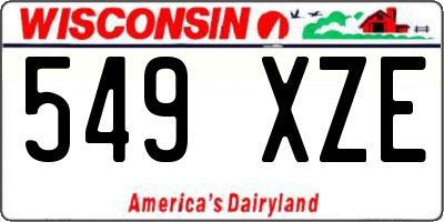 WI license plate 549XZE