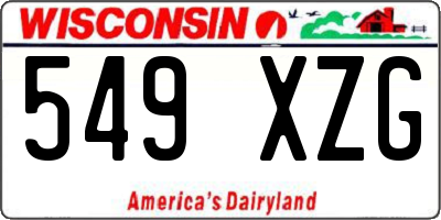 WI license plate 549XZG