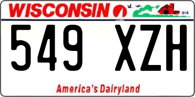 WI license plate 549XZH