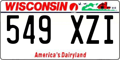 WI license plate 549XZI