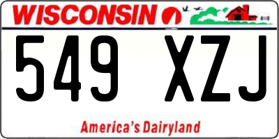 WI license plate 549XZJ