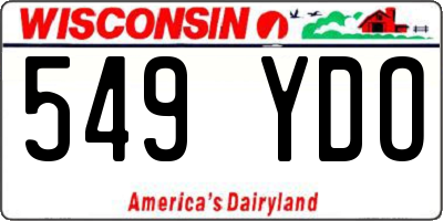 WI license plate 549YDO