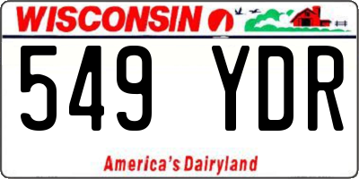 WI license plate 549YDR