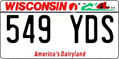 WI license plate 549YDS