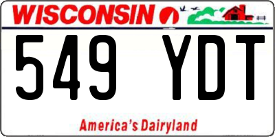 WI license plate 549YDT