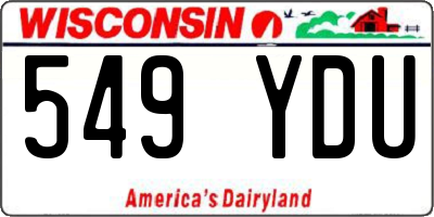 WI license plate 549YDU