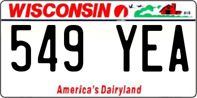 WI license plate 549YEA