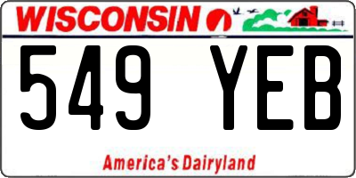 WI license plate 549YEB