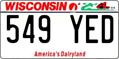 WI license plate 549YED