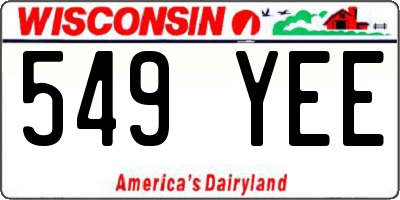 WI license plate 549YEE