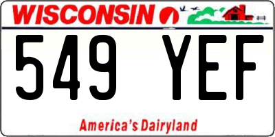 WI license plate 549YEF